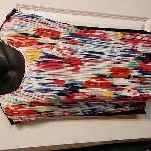 Beautiful Allison Taylor sleeveless XL tiny Pleated multicolored front blouse